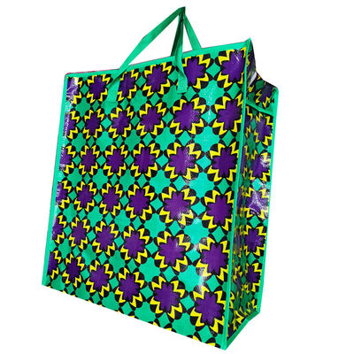customized size printing design pp woven zip shopping polypropylene bags supplier