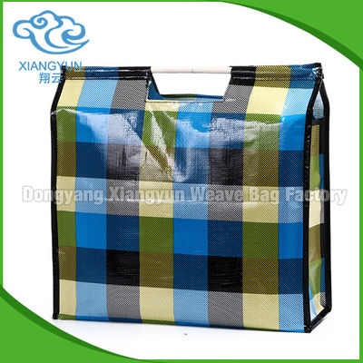 Eco Friendly Laminated Pp Woven Shopping Bag Packaging Household Zipper Top